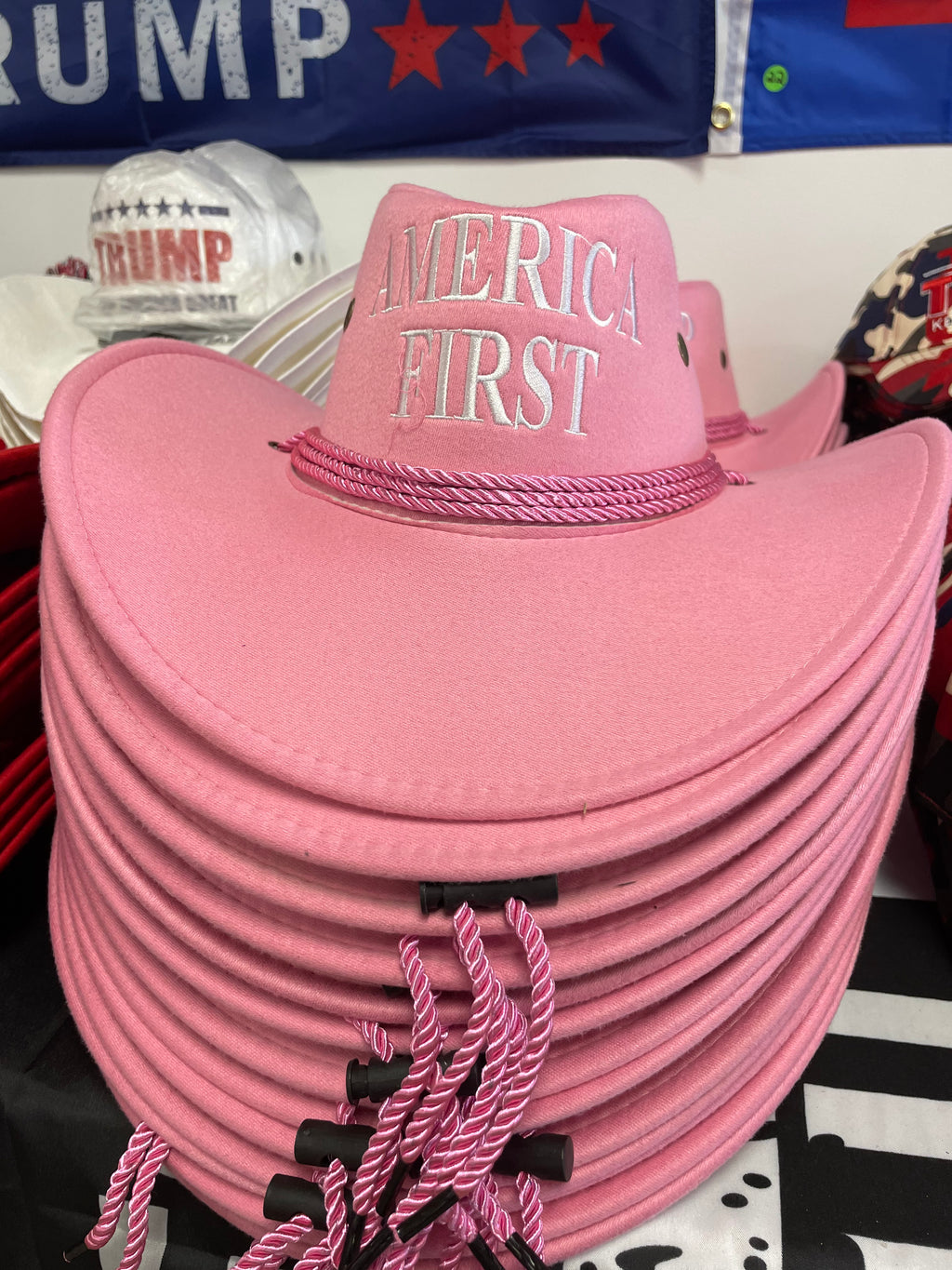 "America First" Pink Western Hat
