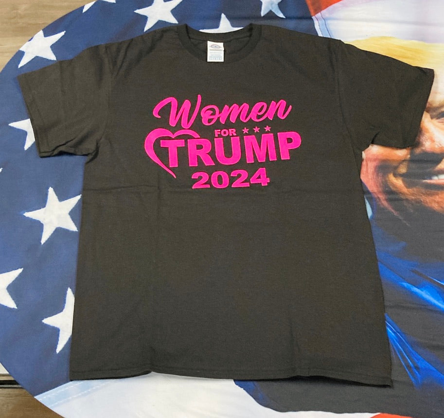 "Women for Trump 2024" Black & Pink T-Shirt