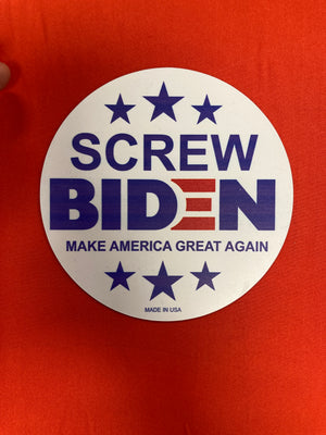 "Scr*w Biden Make America Great Again" Round Car Magnet