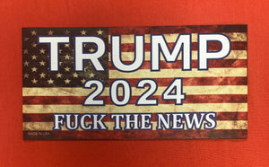 "Trump 2024 F*ck The News" Car Magnet