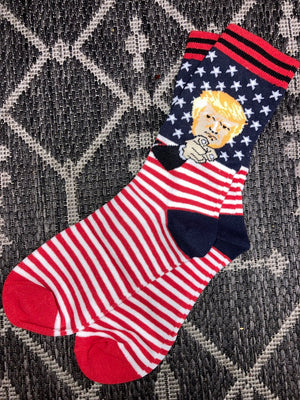 "Red, White & Blue Trump Socks"