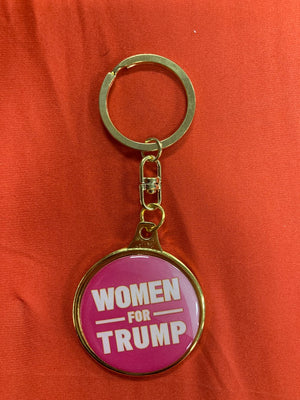 "Women for Trump" Gold & Pink Keychain