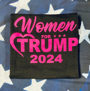 "Women for Trump 2024" Black & Pink T-Shirt