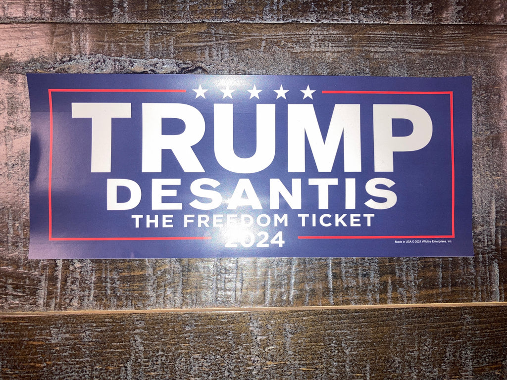 "Trump Desantis The Freedom Ticket 2024" Bumper Sticker