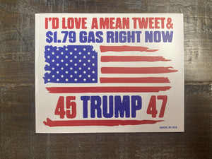 "I'd Love a Mean Tweet" Car Magnet