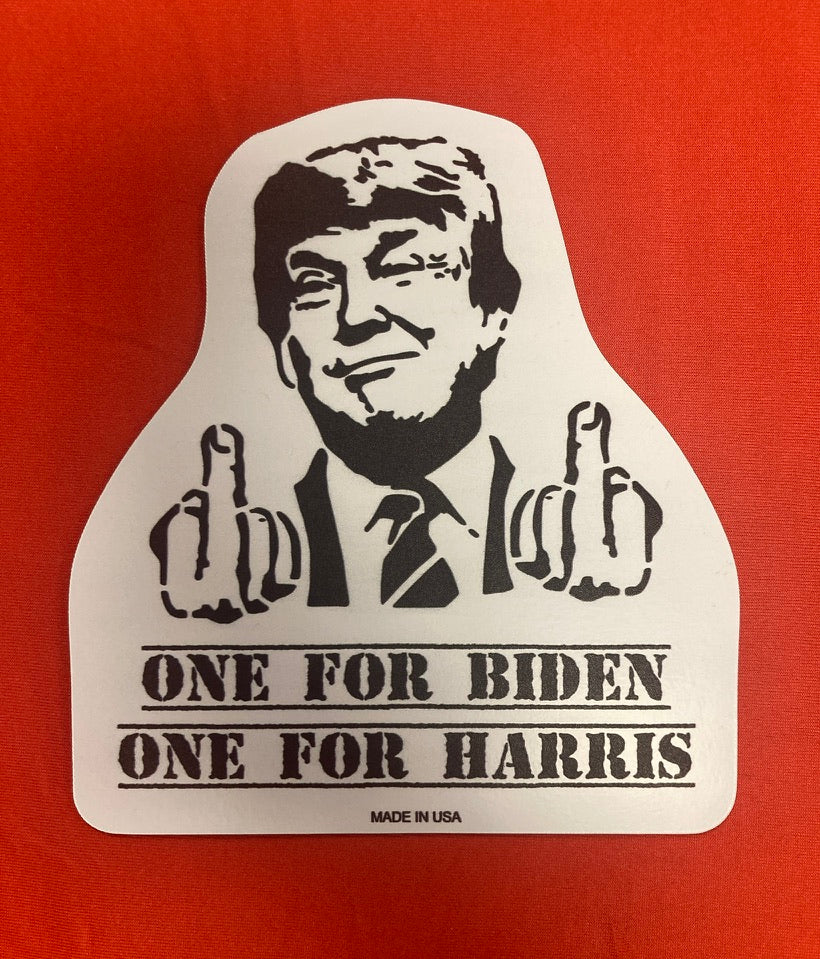 "One for Biden, One for Harris" Trump Car Magnet
