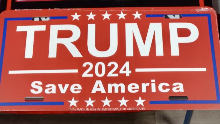 Trump 2024 Save America License Plate