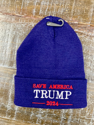 "Save America Trump 2024" Solid Color Beanie (5 Color Variations)