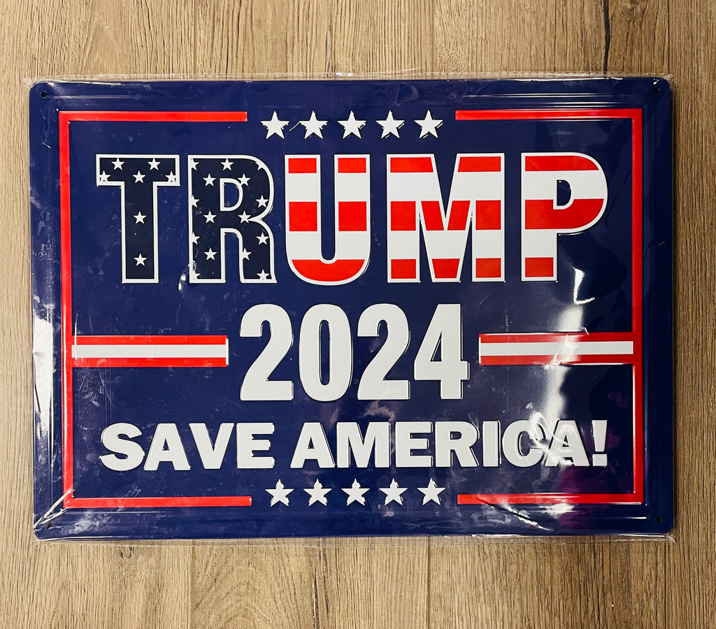 "Trump 2024 Save America" Metal Novelty Sign