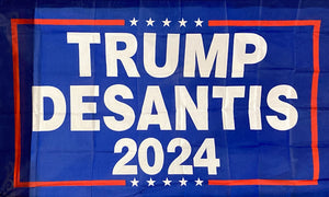 "Trump Desantis 2024" Blue 3x5' Flag