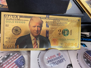 "Trump 2024" Gold Currency Car Magnet