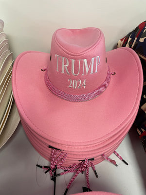 "Trump 2024" Pink Western Hat