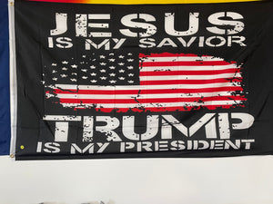 3X5' "Jesus is my Savior Trump is my President"