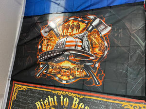 3X5' Black" Firefighter Helmet" Flag