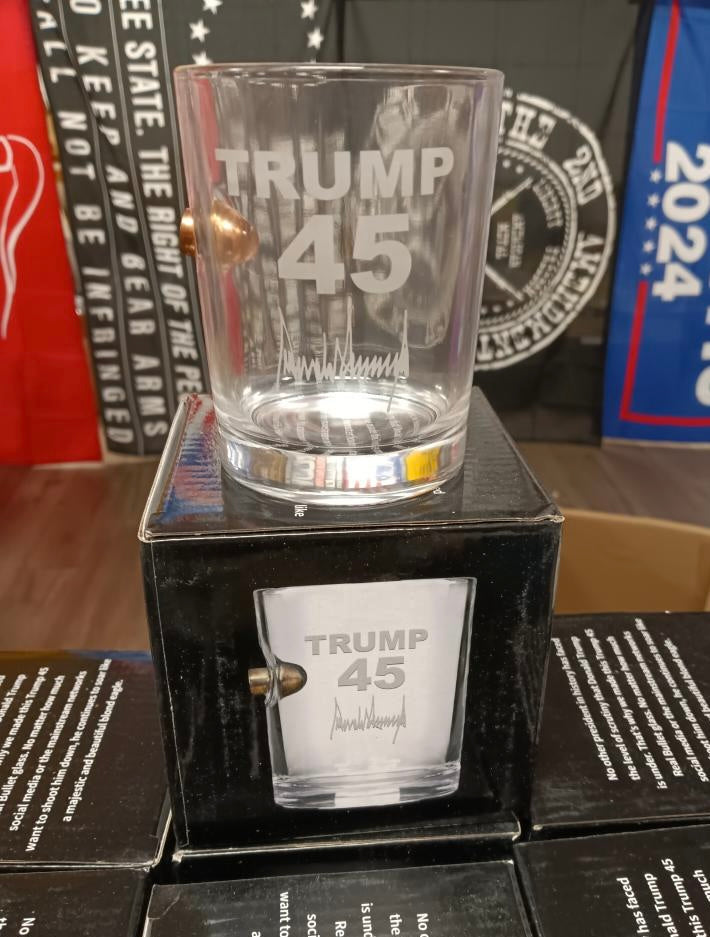 Trump 45 Signature Whiskey Glass w/ Bullet