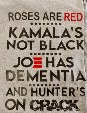 Roses Are Red... Joe & Kamala Grey T-Shirt